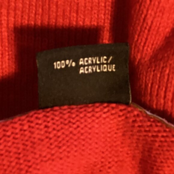 Men's 100% Acrylic Red Christmas Knit Sweater Reindeer's Festive Size S/P - Picture 9 of 9